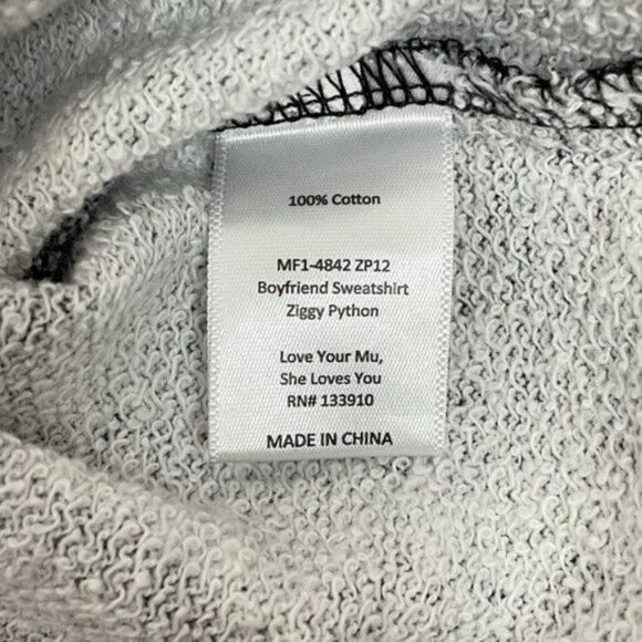 Show Me Your MuMu Boyfriend Oversized Cotton Long Sleeve Sweatshirt Ziggy Python - Picture 12 of 12